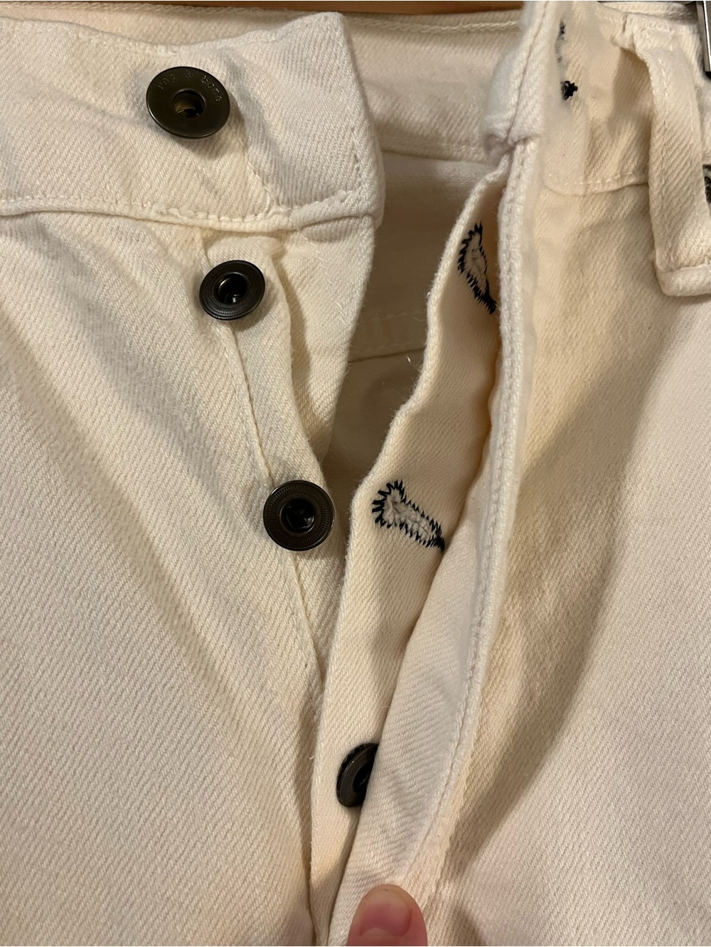 rag & bone Cream High-Rise Button-Fly Jeans (fit and slim) Men’s - Picture 3 of 5